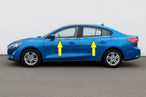 Ford Focus IV 2018– Spodní okenní lišty OmsaLine HB, SD (4 ks, nerez) Carmos - turecká ocel fotografie 1