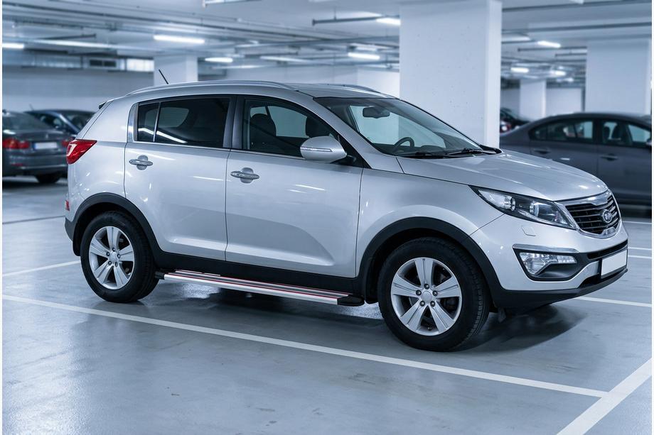 Kia Sportage 2010–2015 Boční prahy Maya Red-Grey (2 ks, hliník) Image