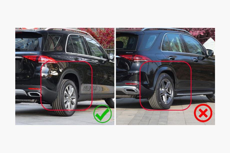 Mercedes GLE W167 2018– Zástěrky Premium (nelakované rozšiřující lemy blatníků, verze bez bočních nášlapů, 4 ks) Fotografie 2