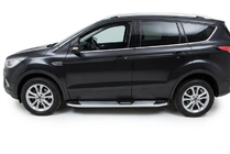 Ford Kuga/Escape 2013–2019 Boční nášlapy Mevsim Grey (2 ks, hliník) S černými lištami na dveřích fotografie 1