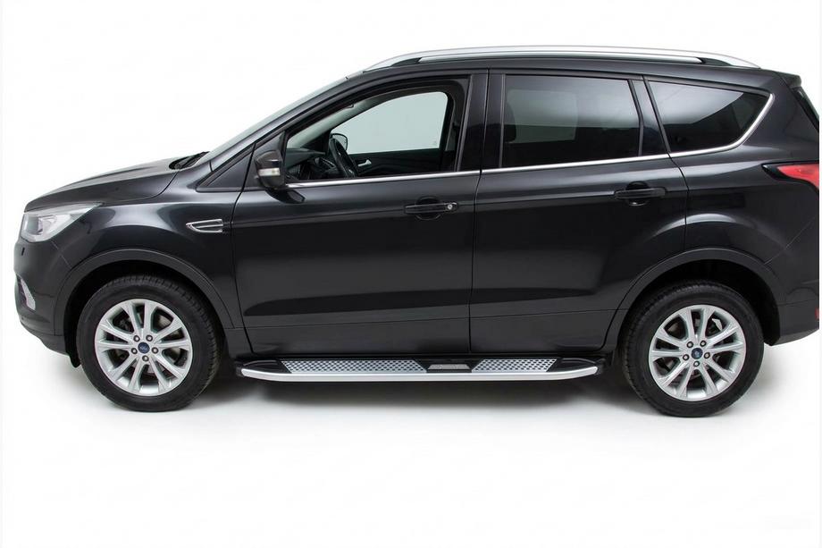 Ford Kuga/Escape 2013–2019 Boční nášlapy Mevsim Grey (2 ks, hliník) S černými lištami na dveřích Image