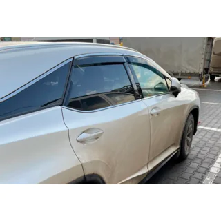 Okenní deflektory s chromovou lištou LONG (4 ks, HIC) Lexus RX 2016–2022 fotografie 2
