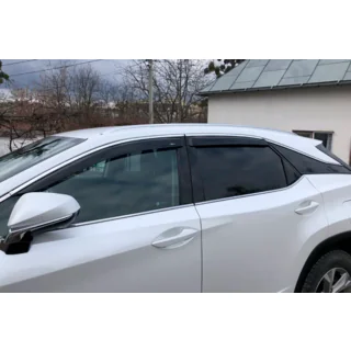 Ofuky oken s chromovou lištou Short (4 ks, HIC) Lexus RX 2016–2022 fotografie 2