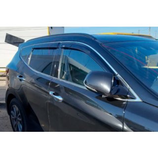 Okenní deflektory s chromovou lištou (4 ks, HIC) Hyundai Santa Fe 4 2018–2023 fotografie 1