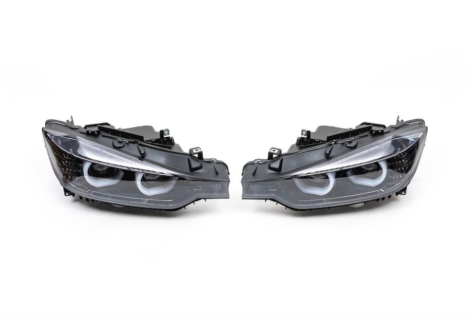 BMW řada 3 F30/F31 2012–2019 Přední xenonové světlomety s LED obrysovým světlem 2012-2015 (2 ks) Čirá Fotografie 3