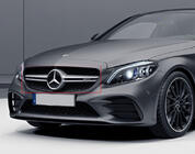 Mercedes C-Class W205 2014–2021 Přední maska chladiče AMG Silver (pro Avantgarde/AMG-Line/C43 AMG) fotografie 3