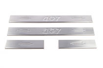 Peugeot 407 2004–2011 Nerezové kryty prahů (Carmos V2, 4 ks) fotografie 2