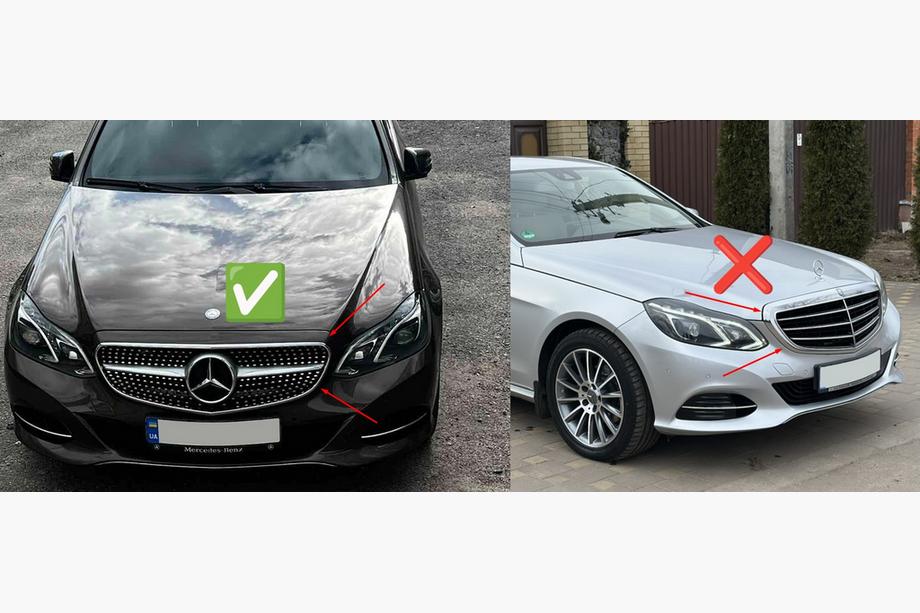 Mercedes E-Class W212 2009–2016 Přední maska chladiče Diamond Silver (pro Avantgarde a AMG-Line, 2013-2016) Fotografie 10