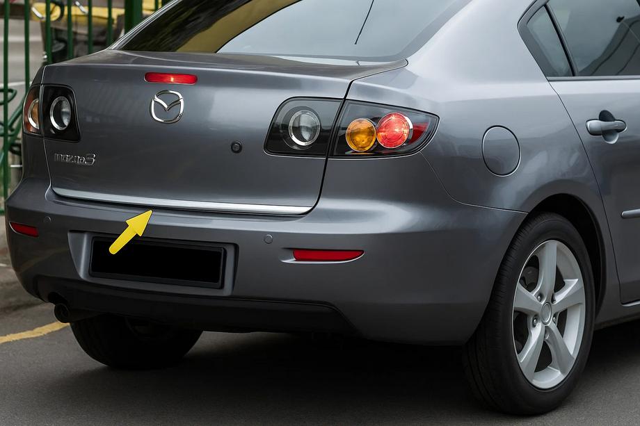 Mazda 3 2003–2009 Lišta hrany víka kufru SD (nerez) Image