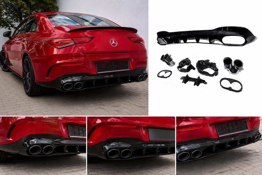 Mercedes CLA C118 2019– Zadní difuzor s koncovkami výfuku (design CLA45) Image
