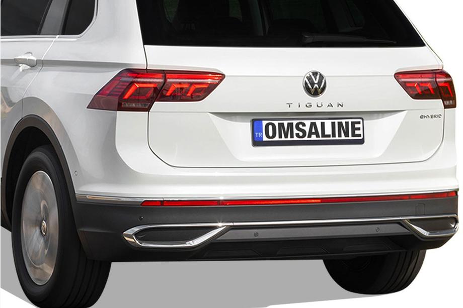 Volkswagen Tiguan 2016–2023 Chromové kryty imitace koncovek výfuku 2020+ (3 ks, nerez) Image