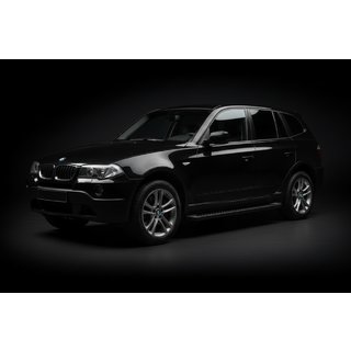 Boční prahy Allmond Black (2 ks, hliník) BMW X3 E83 2003–2010 fotografie 1