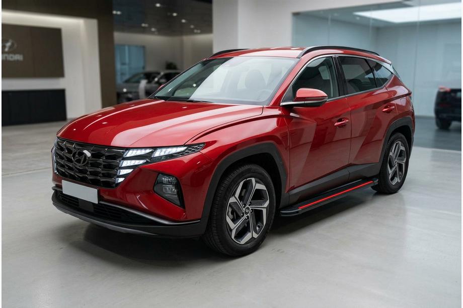 Hyundai Tucson NX4 2021– Boční prahy Maya Red (2 ks, hliník) Image