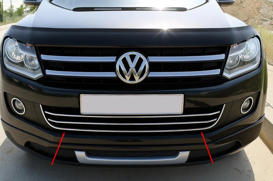 Volkswagen Amarok 2010–2022 Nerezová lišta „Úsměv“ na přední nárazník (1 ks) Image