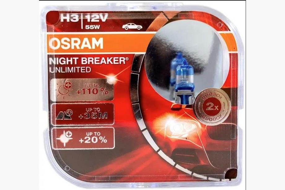 Žárovka hlavního světlometu Osram H3 55W 64151nbu Night Breaker Unlimited +110% (2 ks) Fotografie 1