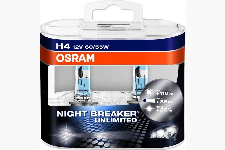 Žárovka do světlometu Osram H4 60/55W Night Breaker Unlimited +110% 64193NBU Image