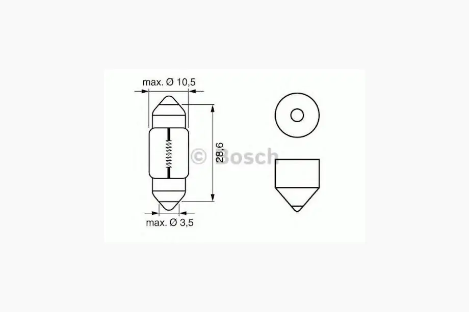 Sofitová žárovka Osram 6438 C10W 28mm 12V SV8.5-8 Fotografie 2