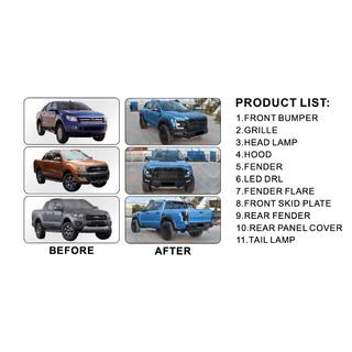 Sada bodykitu (design F150 Raptor 2015-2020) Ford Ranger 2011–2022 fotografie 2