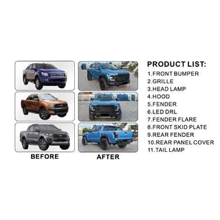 Sada bodykitu (design F150 Raptor 2015-2020) Ford Ranger 2011–2022 fotografie 2
