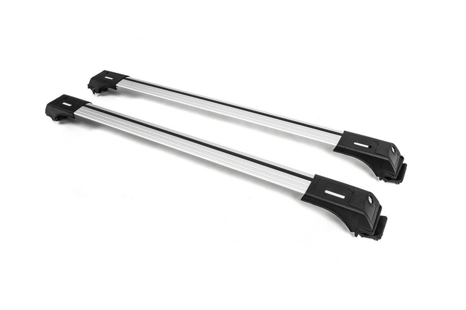 Příčníky na standardní podélné střešní nosiče, uzamykatelné na klíč Skybar V1 (2 ks) do 140 cm, šedé Fotografie 5