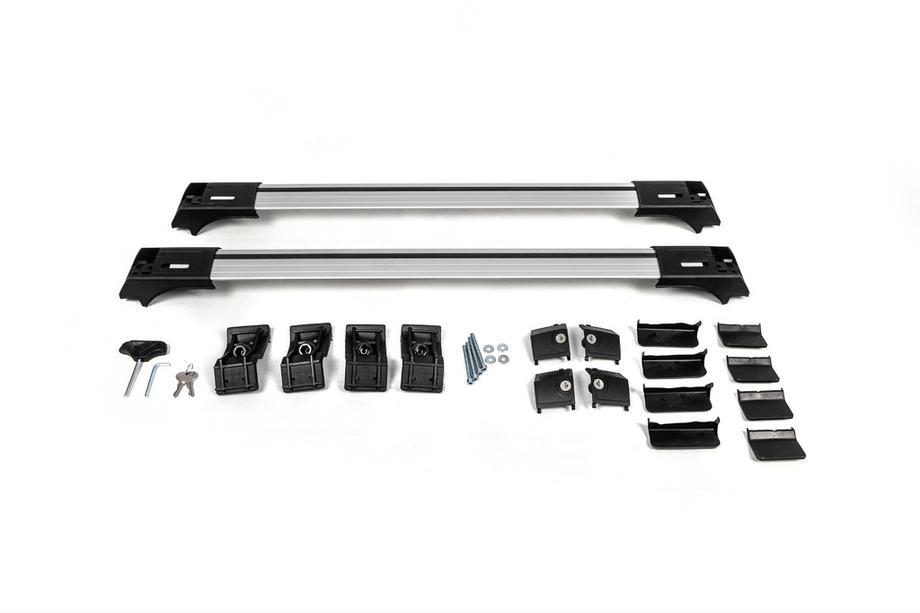 Příčníky na standardní podélné střešní nosiče, uzamykatelné na klíč Skybar V1 (2 ks) do 140 cm, šedé Fotografie 11