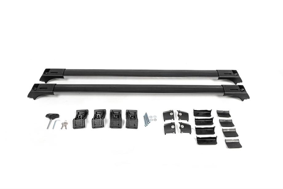 Příčníky na standardní podélné střešní nosiče, uzamykatelné na klíč Skybar V1 (2 ks) do 140 cm, šedé Fotografie 14
