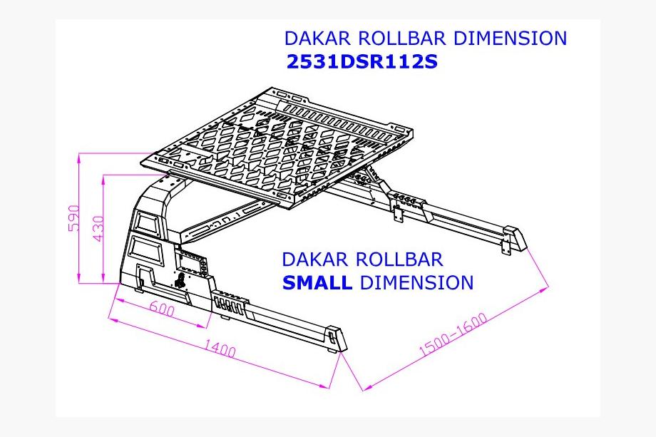 Mitsubishi L200 2015–2024 Rollbar s košem Dakar Fotografie 5