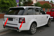Range Rover Sport 2005–2013 Koncovky výfuku V2 (2 ks, nerez) fotografie 1
