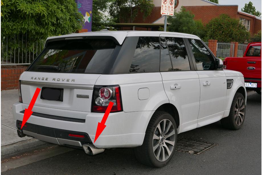 Range Rover Sport 2005–2013 Koncovky výfuku V2 (2 ks, nerez) Image