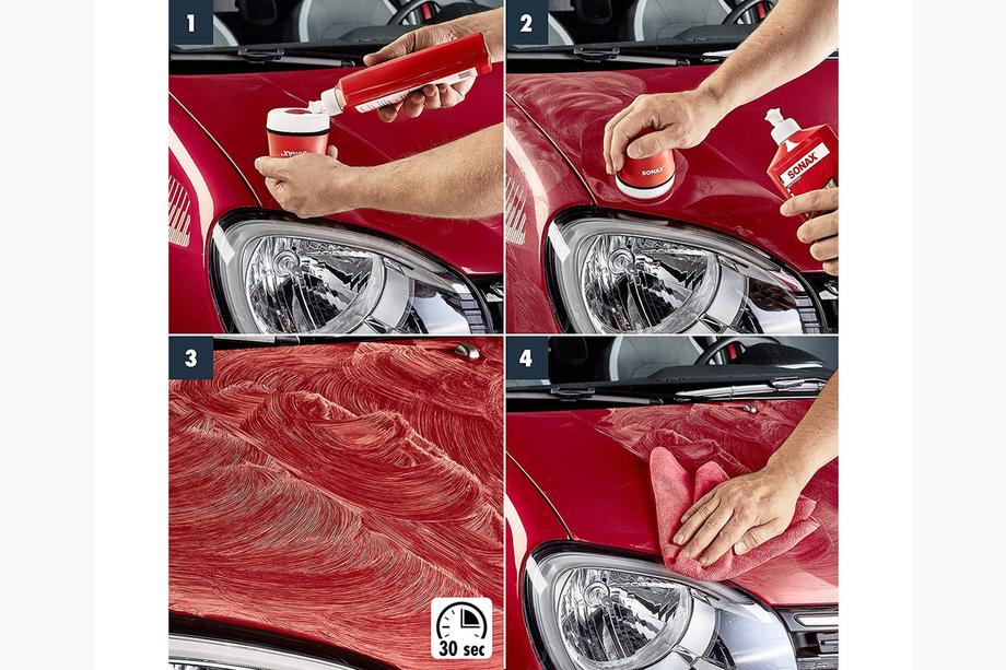 Sonax NanoPro barevná leštěnka s voskem červená 500 ml Fotografie 2