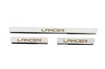 Mitsubishi Lancer 9 2004–2008 SLEVA! Kryty prahů Carmos (3 ks, nerez) fotografie 1
