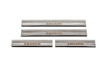 Volkswagen Amarok 2010–2022 Chromové kryty prahů Carmos V3 (4 ks, nerez) fotografie 1