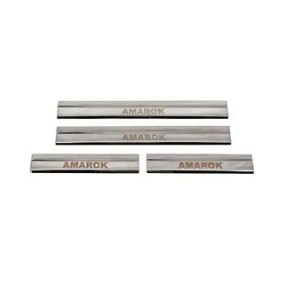 Chromové kryty prahů Carmos V3 (4 ks, nerez) Volkswagen Amarok 2010–2022 fotografie 1