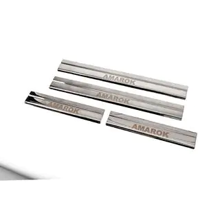 Chromové kryty prahů Carmos V3 (4 ks, nerez) Volkswagen Amarok 2010–2022 fotografie 2