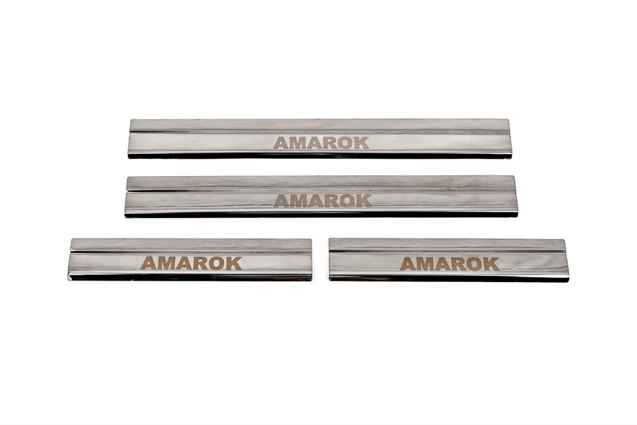 Volkswagen Amarok 2010–2022 Chromové kryty prahů Carmos V3 (4 ks, nerez) Image