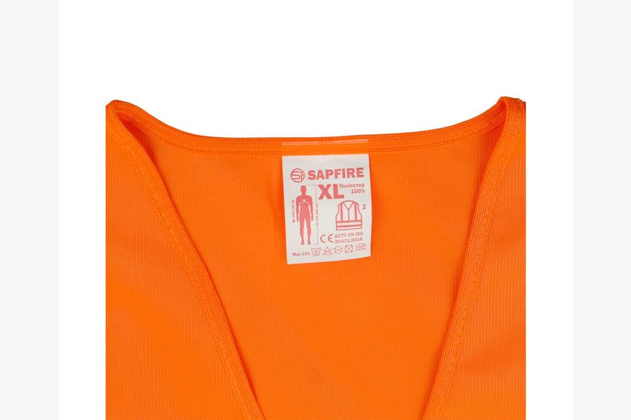Výstražná vesta XL oranžová SH-028 SAPFIRE Fotografie 5