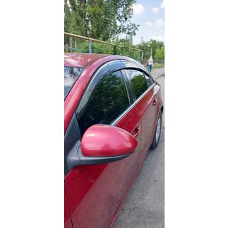 Okenní deflektory s chromovanou lištou (4 ks, Sunplex Chrome) Chevrolet Cruze 2009–2015 fotografie 4