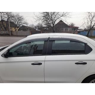 Okenní deflektory s chromovanou lištou (4 ks, Sunplex Chrome) Citroen C-Elysee 2013–2022 fotografie 2