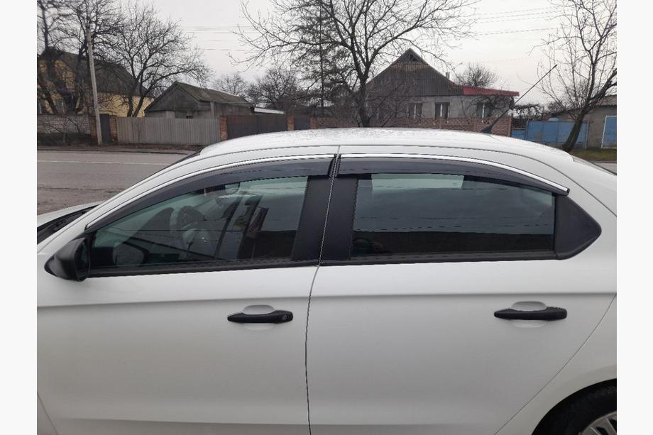 Peugeot 301 2012– Okenní deflektory s chromovanou lištou (4 ks, Sunplex Chrome) Image