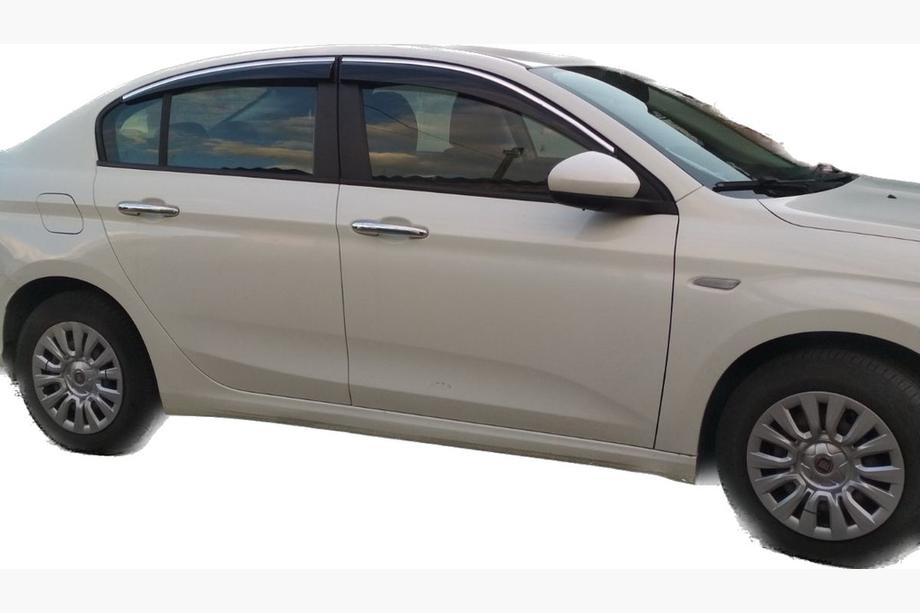 Fiat Tipo 2016– Okenní deflektory s chromovanou lištou (4 ks, Sunplex Chrome) Image