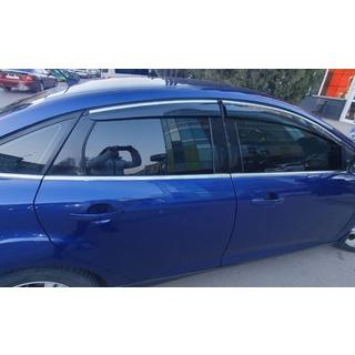 Ofuky oken s chromovanou lištou HB/Sedan (4 ks, Sunplex Chrome) fotografie 3