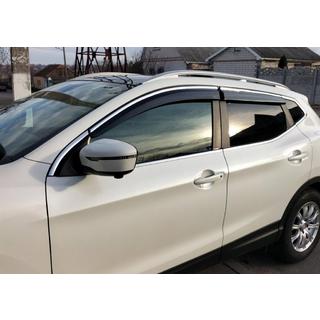 Okenní deflektory s chromovanou lištou (4 ks, Sunplex Chrome) Nissan Qashqai 2014–2021 fotografie 1