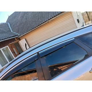 Ofuky oken chromové s lištou HB/SD (4 ks, Sunplex Chrome) Opel Astra J 2009–2015 fotografie 3
