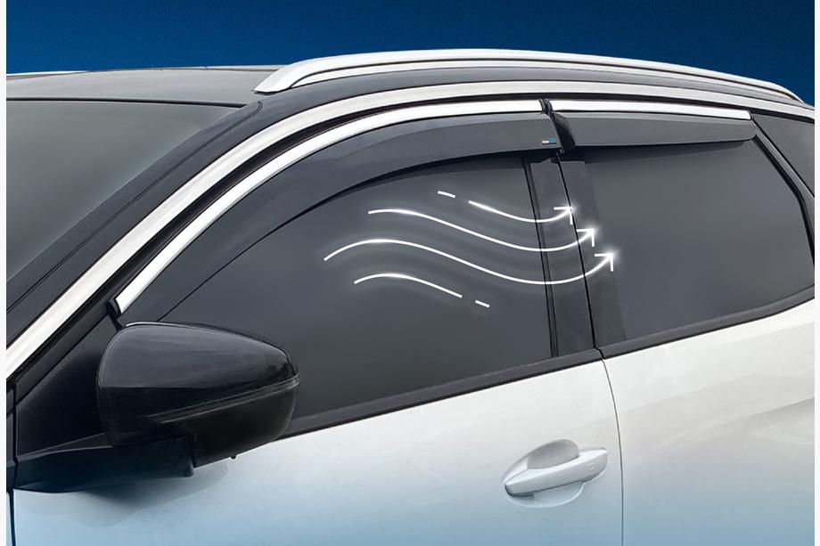 Peugeot 3008 2016–2023 Okenní deflektory s chromovanou lištou (4 ks, Sunplex Chrome) Fotografie 1