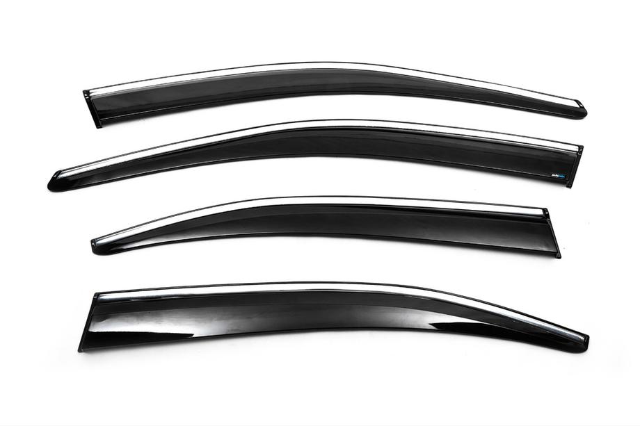 Skoda Octavia III A7 2013–2019 Ofuky oken s chromovanou lištou Liftback (4 ks, Sunplex Chrome) Image