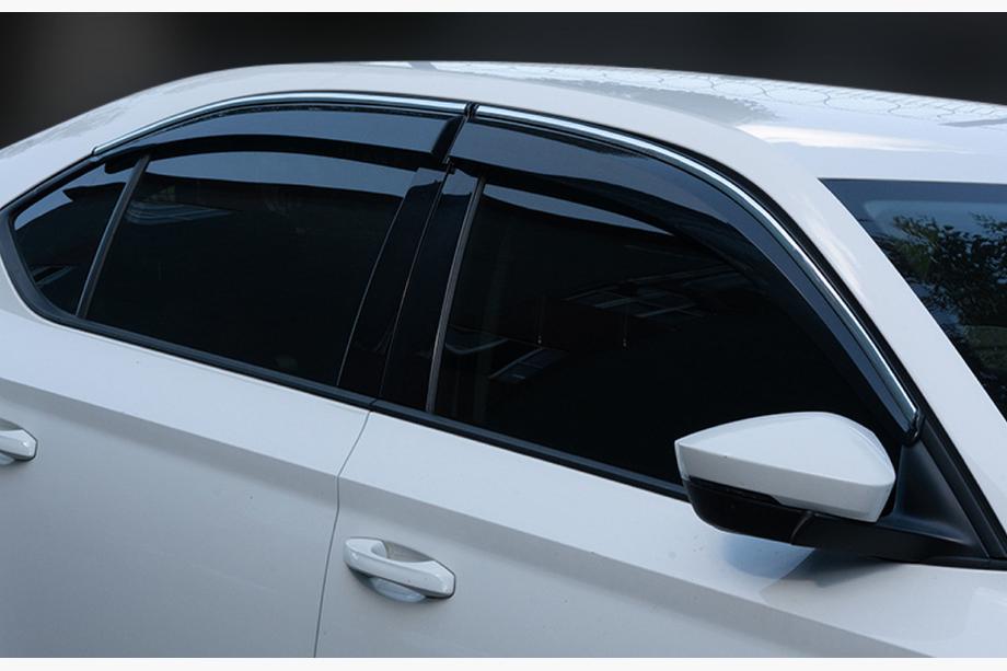 Skoda Superb 2015–2024 Ofuky oken s chromovanou lištou SD (4 ks, Sunplex Chrome) Image