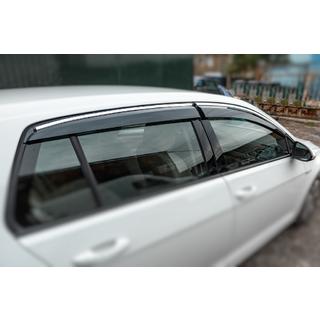 Ofuky oken s chromovou lištou HB (4 ks, Sunplex Chrome) Volkswagen Golf 7/E-Golf 2012–2020 fotografie 1