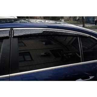 Okenní deflektory s chromovanou lištou (4 ks, Sunplex Chrome) Volkswagen Passat B6 2006–2012 fotografie 2
