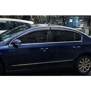 Okenní deflektory s chromovanou lištou (4 ks, Sunplex Chrome) Volkswagen Passat B6 2006–2012 fotografie 3