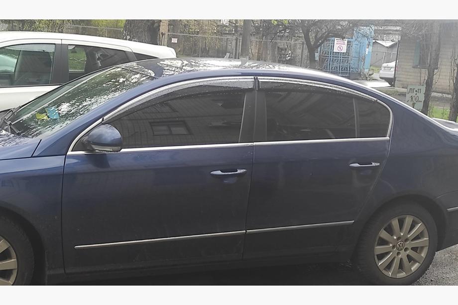 Volkswagen Passat B7 2012–2015 Okenní deflektory s chromovanou lištou SD (4 ks, EU, Sunplex Chrome) Image